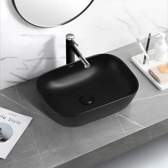 РАКОВИНА НАКЛАДНАЯ ABBER RECHTECK AC2200MB ЧЕРНАЯ МАТОВАЯ