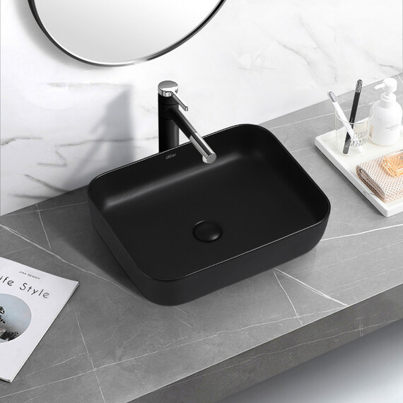 РАКОВИНА НАКЛАДНАЯ ABBER RECHTECK AC2202MB ЧЕРНАЯ МАТОВАЯ