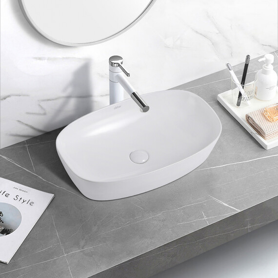 РАКОВИНА НАКЛАДНАЯ ABBER RECHTECK AC2206 БЕЛАЯ