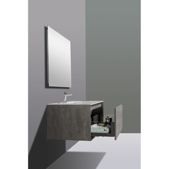 ТУМБА С РАКОВИНОЙ BLACK & WHITE U909.1000 HOPPER МЕТАЛЛИЧЕСКИЙ ЯЩИК И КВАРЦЕВАЯ РАКОВИНА 99.4X58.2X45