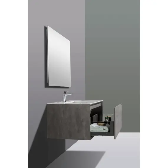 ТУМБА С РАКОВИНОЙ BLACK & WHITE U909.1000 HOPPER МЕТАЛЛИЧЕСКИЙ ЯЩИК И КВАРЦЕВАЯ РАКОВИНА 99.4X58.2X45