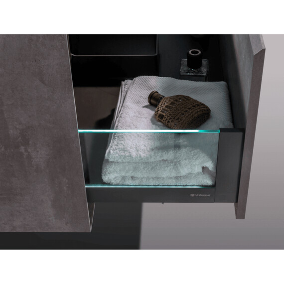 ТУМБА С РАКОВИНОЙ BLACK & WHITE U909.1000 HOPPER МЕТАЛЛИЧЕСКИЙ ЯЩИК И КВАРЦЕВАЯ РАКОВИНА 99.4X58.2X45