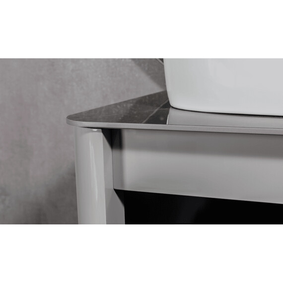 ТУМБА С РАКОВИНОЙ BLACK & WHITE U915.1600L BLUM МЕТАЛЛИЧЕСКИЙ ЯЩИК И КЕРАМОГРАНИТ РАКОВИНА 159.4X54.5X40