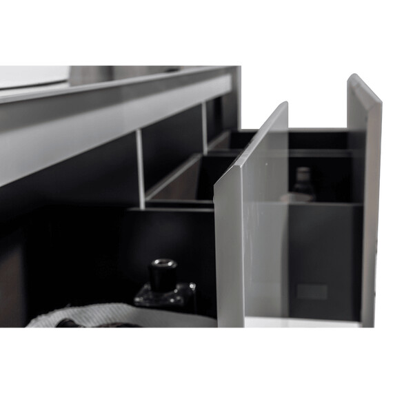 ТУМБА С РАКОВИНОЙ BLACK & WHITE U915.1600L BLUM МЕТАЛЛИЧЕСКИЙ ЯЩИК И КЕРАМОГРАНИТ РАКОВИНА 159.4X54.5X40