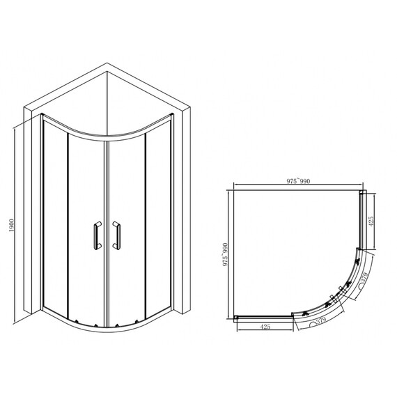 ДУШЕВОЙ УГОЛОК ABBER SCHWARZER DIAMANT AG01100B