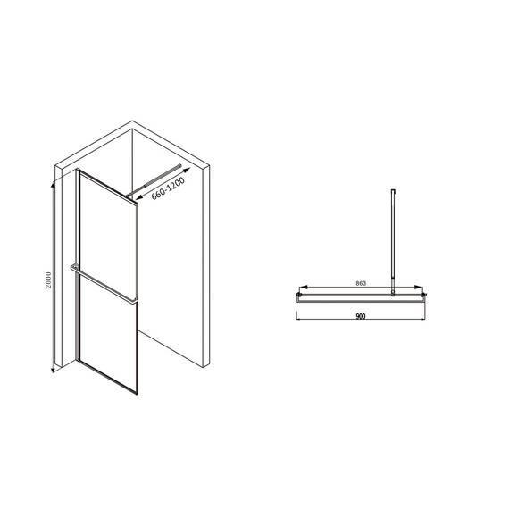 ДУШЕВАЯ ПЕРЕГОРОДКА ABBER IMMER OFFEN AG60090B