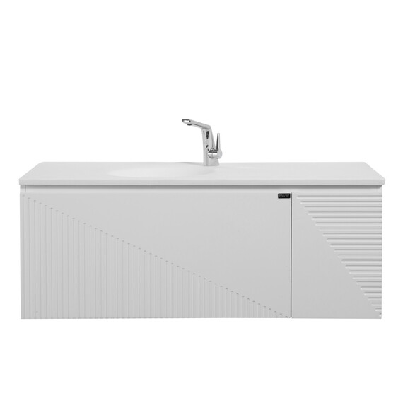 ТУМБА С РАКОВИНОЙ BLACK & WHITE U918.1200-2 GLOSSY WHITE BLUM НАПРАВЛЯЮЩИЕ И КВАРЦЕВАЯ РАКОВИНА 120X52X45