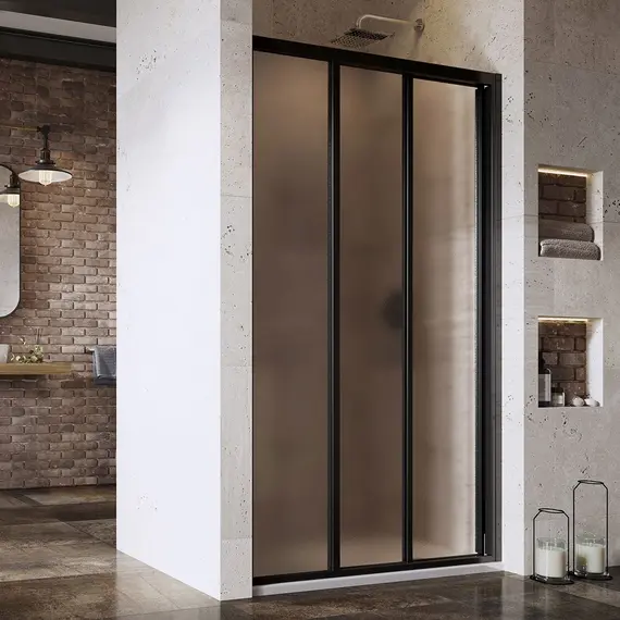 ДУШЕВАЯ ДВЕРЬ RAVAK SUPERNOVA ASDP3-130 СМ ЧЕРНЫЙ ПРОФИЛЬ, МАТОВОЕ СТЕКЛО