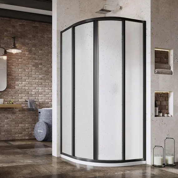 ДУШЕВОЙ УГОЛОК RAVAK SUPERNOVA SKCP4-80 СМ ЧЕРНЫЙ ПРОФИЛЬ, МАТОВЫЙ ПОЛИСТИРОЛ