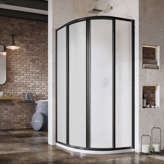 ДУШЕВОЙ УГОЛОК RAVAK SUPERNOVA SKCP4-90 СМ ЧЕРНЫЙ ПРОФИЛЬ, МАТОВЫЙ ПОЛИСТИРОЛ