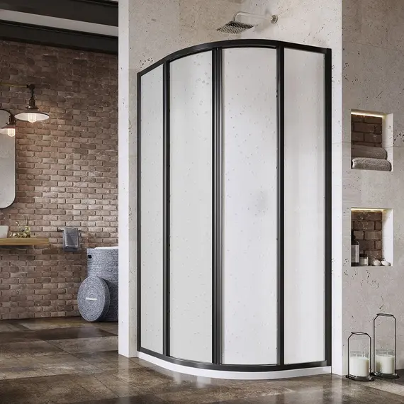 ДУШЕВОЙ УГОЛОК RAVAK SUPERNOVA SKCP4-90 СМ ЧЕРНЫЙ ПРОФИЛЬ, МАТОВЫЙ ПОЛИСТИРОЛ