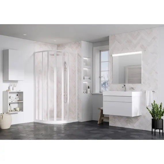 ДУШЕВОЙ УГОЛОК RAVAK SUPERNOVA SKKP6-80 СМ БЕЛЫЙ ПРОФИЛЬ, МАТОВОЕ СТЕКЛО