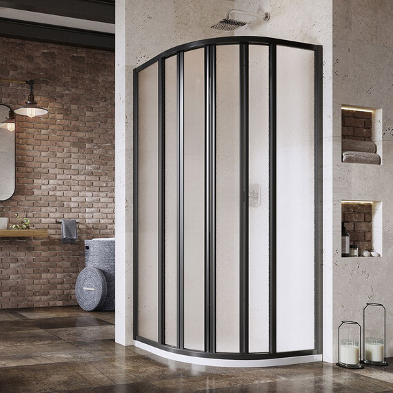 ДУШЕВОЙ УГОЛОК RAVAK SUPERNOVA SKKP6-90 СМ ЧЕРНЫЙ ПРОФИЛЬ, МАТОВОЕ СТЕКЛО