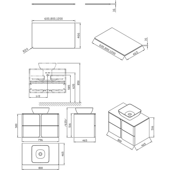 СТОЛЕШНИЦА RAVAK BALANCE 600 БЕЛАЯ