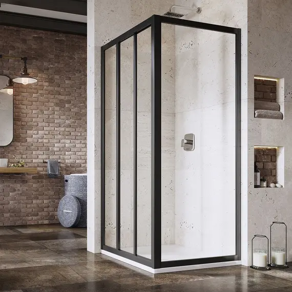 НЕПОДВИЖНАЯ СТЕНКА RAVAK SUPERNOVA APSS-80 198 ЧЕРНЫЙ+TRANSPARENT