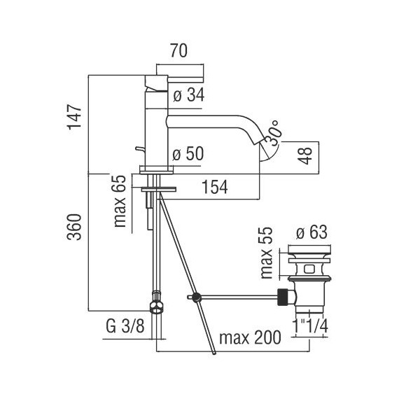 СМЕСИТЕЛЬ ДЛЯ РАКОВИНЫ NOBILI ACQUERELLI AQ93118/20CR