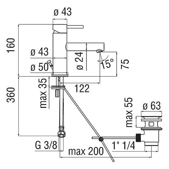 СМЕСИТЕЛЬ ДЛЯ РАКОВИНЫ NOBILI LIVE LV00418/1WM БЕЛЫЙ