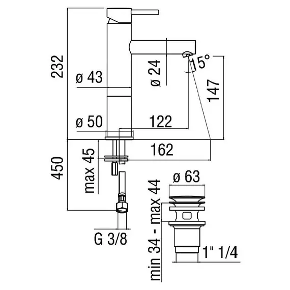 СМЕСИТЕЛЬ ДЛЯ РАКОВИНЫ NOBILI LIVE LV00458/2WM БЕЛЫЙ