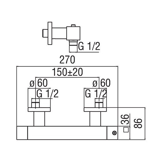 ТЕРМОСТАТ ДЛЯ ДУША NOBILI TOWER TW00030CR