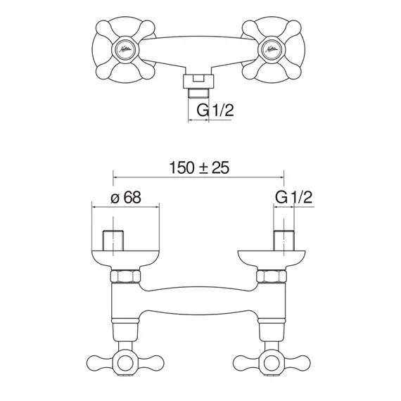 СМЕСИТЕЛЬ ДЛЯ ДУША NOBILI GRAZIA GRC5003/1BR ANCIENT BRONZE СОСТАРЕННАЯ БРОНЗА