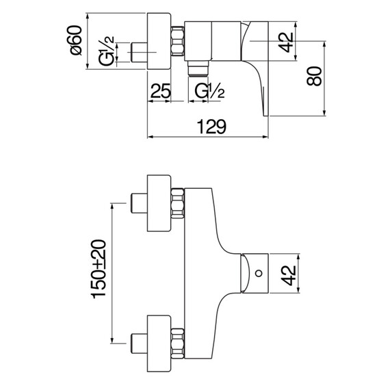 СМЕСИТЕЛЬ ДЛЯ ДУША NOBILI SEVEN SE124130CR CHROME
