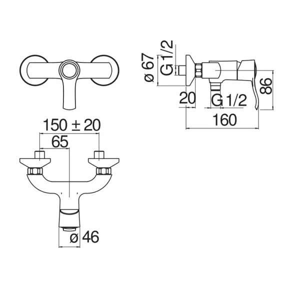 СМЕСИТЕЛЬ ДЛЯ ДУША NOBILI SOFI SI98130BR ANCIENT BRONZE
