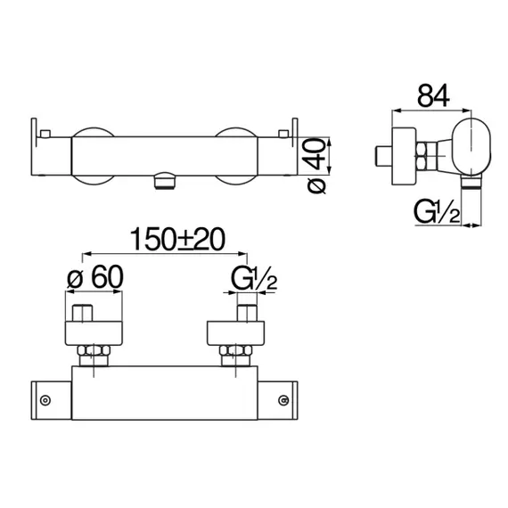 СМЕСИТЕЛЬ ДЛЯ ДУША NOBILI UP UP94030BM VELVET BLACK