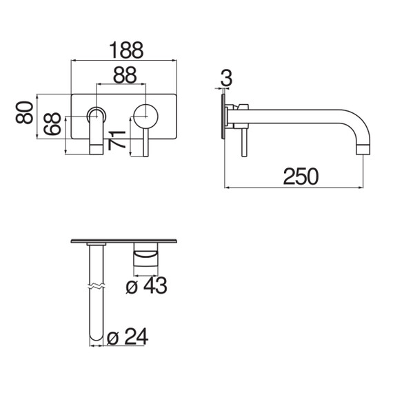 СМЕСИТЕЛЬ ДЛЯ РАКОВИНЫ NOBILI LIVE LV00198/2BM VELVET BLACK