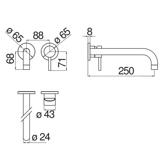 СМЕСИТЕЛЬ ДЛЯ РАКОВИНЫ NOBILI LIVE LV00199/2WM POLAR WHITE