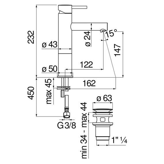 СМЕСИТЕЛЬ ДЛЯ РАКОВИНЫ NOBILI LIVE LV00458/2BM VELVET BLACK