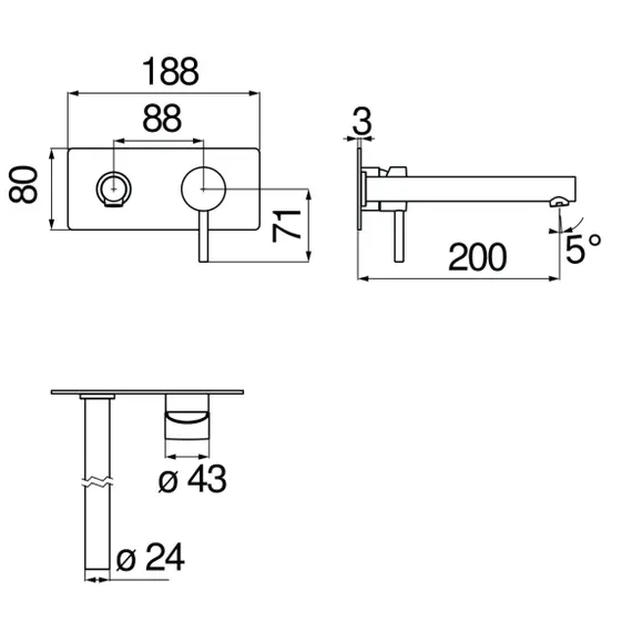 СМЕСИТЕЛЬ ДЛЯ РАКОВИНЫ NOBILI LIVE LV00498/1BM VELVET BLACK