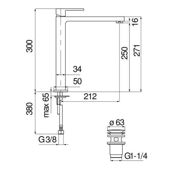 СМЕСИТЕЛЬ ДЛЯ РАКОВИНЫ NOBILI UP UP94128/2CR CHROME