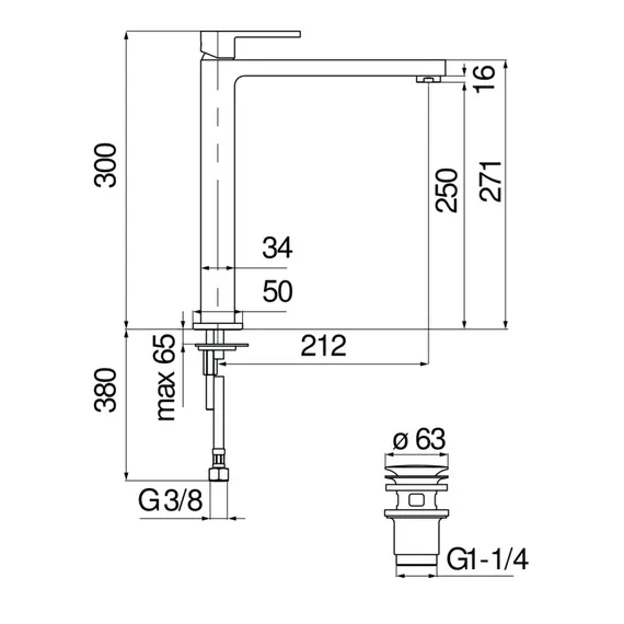СМЕСИТЕЛЬ ДЛЯ РАКОВИНЫ NOBILI UP UP94128/2CR CHROME