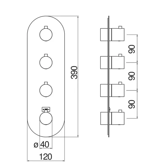 СМЕСИТЕЛЬ ТЕРМАСТАТИЧЕСКИЙ ДЛЯ ДУША NOBILI WE00103/TRCP (ВНЕШНЯЯ ЧАСТЬ), КРАСНОЕ ЗОЛОТО