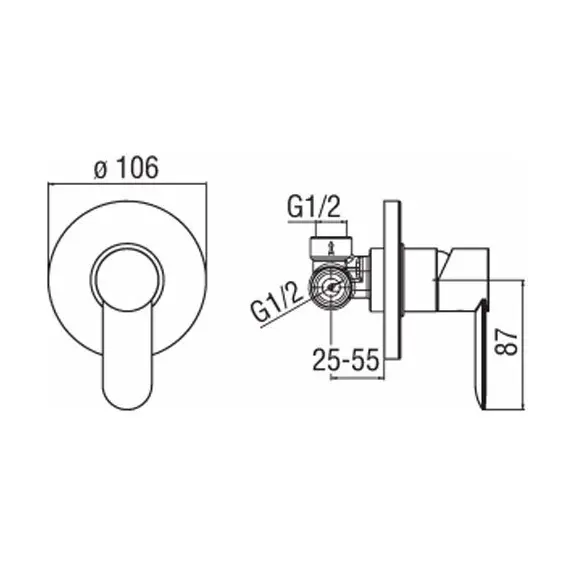 СМЕСИТЕЛЬ ДЛЯ ДУША NOBILI SAND SA99108CR
