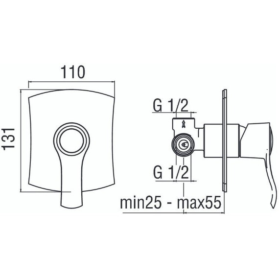 СМЕСИТЕЛЬ ДЛЯ ДУША NOBILI SOFI SI98108BR (ВНЕШНЯЯ И СКРЫТАЯ ЧАСТЬ)