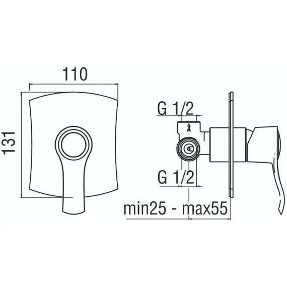 СМЕСИТЕЛЬ ДЛЯ ДУША NOBILI SOFI SI98108BR (ВНЕШНЯЯ И СКРЫТАЯ ЧАСТЬ)