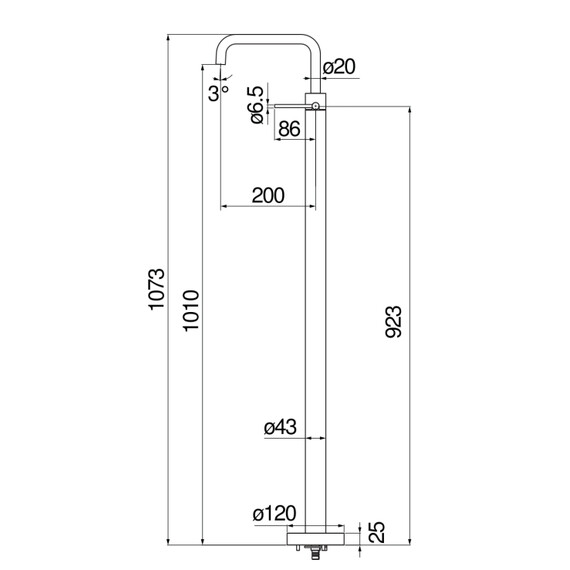 НАПОЛЬНЫЙ СМЕСИТЕЛЬ ДЛЯ РАКОВИНЫ NOBILI VELIS VE125188/3FLP ЧЕРНЫЙ ГЛЯНЕЦ