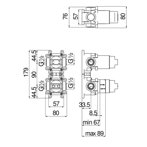 СКРЫТАЯ ЧАСТЬ NOBILI RUBINETTERIE WE81102 СМЕСИТЕЛЯ ДЛЯ ДУША