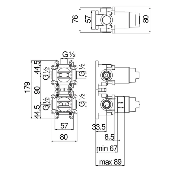 СКРЫТАЯ ЧАСТЬ NOBILI RUBINETTERIE WE81103 СМЕСИТЕЛЯ ДЛЯ ДУША