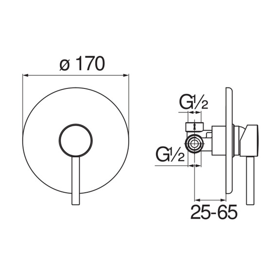 СМЕСИТЕЛЬ ДЛЯ ДУША NOBILI LIVE LV00108CR CHROME