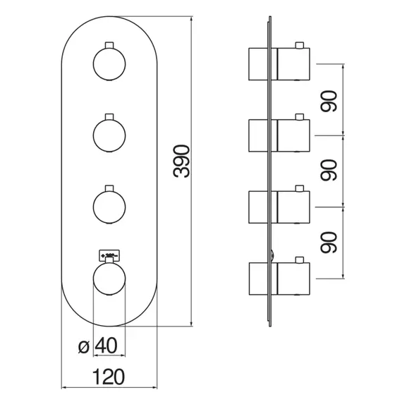 СМЕСИТЕЛЬ ДЛЯ ДУША NOBILI LIVE WE00104/TBM (НА 4 ВЫХОДА) VELVET BLACK