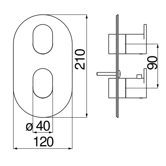 СМЕСИТЕЛЬ ДЛЯ ДУША NOBILI UP UP94102BM VELVET BLACK