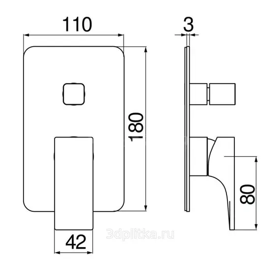 СМЕСИТЕЛЬ ДЛЯ ВАННЫ И ДУША NOBILI SEVEN SE124100CR ВНЕШНЯЯ ЧАСТЬ, ХРОМ