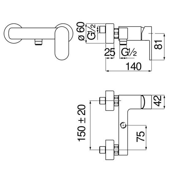 СМЕСИТЕЛЬ ДЛЯ ДУША NOBILI UP UP94130CR CHROME