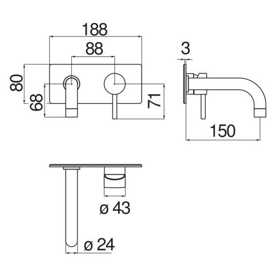 СМЕСИТЕЛЬ ДЛЯ РАКОВИНЫ NOBILI LIVE LV00198BM VELVET BLACK