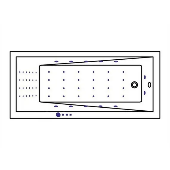 ГИДРОМАССАЖНАЯ АКРИЛОВАЯ ВАННА WHITECROSS WAVE 180X80 "NANO" (ХРОМ)