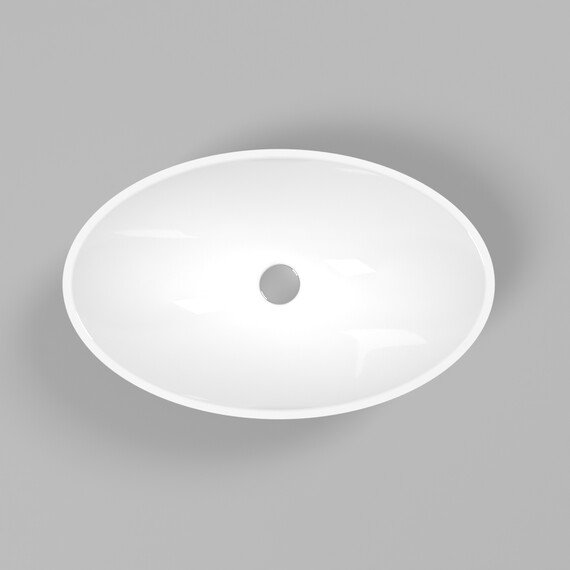 РАКОВИНА НАКЛАДНАЯ WHITECROSS AQUAMARINE 56X35 (БЕЛЫЙ ГЛЯНЕЦ)