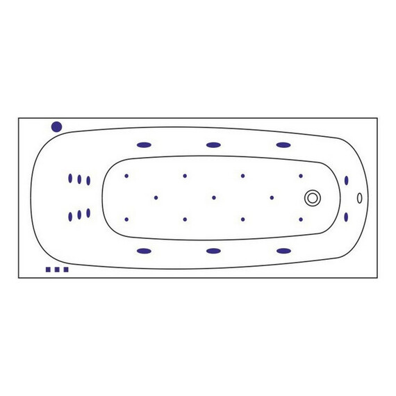 ГИДРОМАССАЖНАЯ АКРИЛОВАЯ ВАННА WHITECROSS LAYLA 180X80 "ULTRA" (ЗОЛОТО)