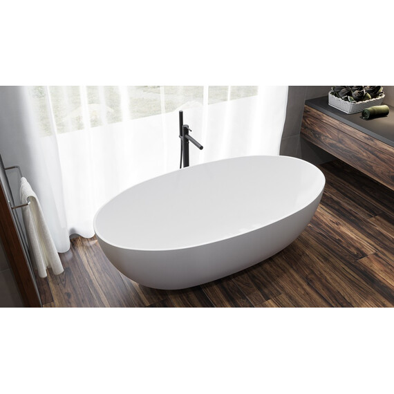 ВАННА ИЗ ИСКУССТВЕННОГО КАМНЯ WHITECROSS DIAMOND 170X87 (БЕЛЫЙ МАТ)